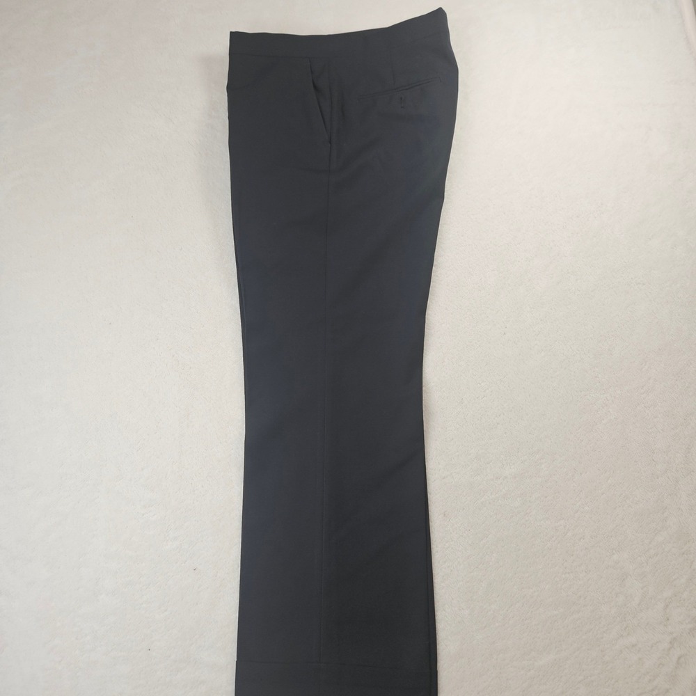 Higgins Slacks Mens Black 100% Pure Wool Cuffed Dress Pants Trousers 34